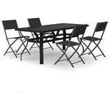  5-dijelni vrtni blagovaonski set sivo-crni | shoptok.hr