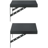 vidaXL Stenske police 2 kosa 50x30 cm črna nerjaveče jeklo | Shoptok.si