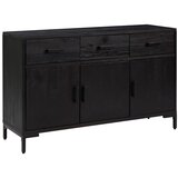  Komoda crna 110 x 35 x 70 cm od masivne borovine | shoptok.hr