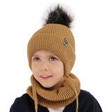 AGBO Boy's winter set: hat and tube scarf blue Honed with pompom | shoptok.hr