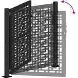 vidaXL Vrtna vrata crna 105x106 cm dizajn čeličnog križa | shoptok.hr