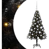 vidaXL Božično drevo med 150 LED z stojalom Črna 120 cm PVC | Shoptok.si