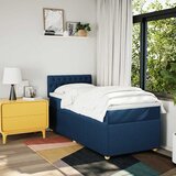  Krevet s oprugama i madracem plavi 100 x 200 cm od tkanine | shoptok.hr