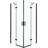Kerra kvadratna tuš kabina Flow, črna, 80x80, 6mm | Shoptok.si
