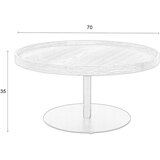 White Label Črna okrogla klubska mizica z mizno ploščo v hrastovem dekorju ø 70 cm Yuri L – | Shoptok.si