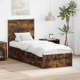  Krevetna konstrukcija Dimljeni hrast i srebrna 70 x 190 cm | shoptok.hr