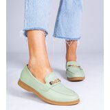 D/CEO marka niezdefiniowana Green loafers with gold decoration Feola | Shoptok.si