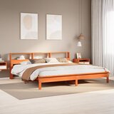 Maison Chic Posteljni okvir - Dvoposteljna postelja - Zakonska postelja brez vzmetnice vošč. rjav 180x200 cm borovina-J4564, (21763567) | Shoptok.si