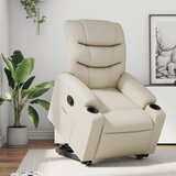 Maison Chic Naslanjač - Relax naslanjač s funkcijo vstajanja krem umetno usnje, (22040330) | Shoptok.si