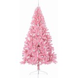vidaXL Umjetno predsvijetljeno božićno drvce Ružičasta 240 cm PVC | shoptok.hr