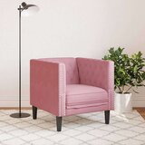  Fotelja Chesterfield ružičasta baršunasta | shoptok.hr