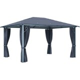  Sjenica sa zastorima i LED svjetlima 400 x 300 cm antracit | shoptok.hr