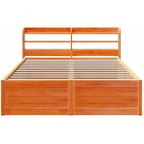  Okvir kreveta s uzglavljem voštano smeđi 140x190 cm od borovine | shoptok.hr