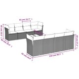  9-dijelni set vrtnih sofa s jastucima bež od poliratana | shoptok.hr