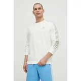 Adidas Bombažen pulover moški, bež barva, IS1351