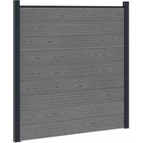 vidaXL Set ograde 180 x 186 cm WPC i aluminij Siva - Siva 1 sekcija s 2 stuba (tamno sivi stub) Cijene