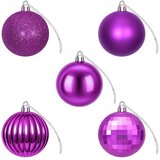  Set božićnih kuglica 75 kom. Lila 6 cm Polistiren - Lila | shoptok.hr