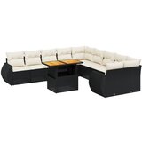  The Living Store Vrtna sedežna garnitura 11-delna z blazinami črn poli ratan - Vrtna Sedežna Garniture, (21447095) | Shoptok.si