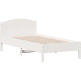 vidaXL Okvir kreveta s uzglavljem bijeli 75x190 cm od borovine | shoptok.hr