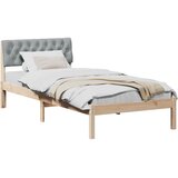  Okvir kreveta s uzglavljem Smeđa i svijetlo siva 90 x 200 cm | shoptok.hr