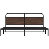  Metalni okvir kreveta bez madraca smeđa boja hrasta 193x203 cm | shoptok.hr