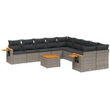  11-dijelni set vrtnih sofa od poliratana s jastucima sivi | shoptok.hr