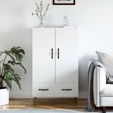  Visoka komoda bijela 69,5 x 31 x 115 cm od konstruiranog drva Slike