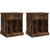 Maison Chic Dvo delni komplet Nočne omarice - Nočne mize dimljeni hrast 43x36x50 cm, (21688142) Cene