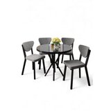 Hanah home Set trpezarijskog stola i stolica (5 delova) Agnes Black Marble Grey | Eponuda.com