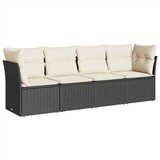  4-dijelni set vrtnih sofa od poliratana s jastucima crni | shoptok.hr