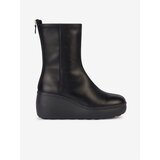 Geox Black Women's Leather Wedge Boots Spherica - Women Cijene
