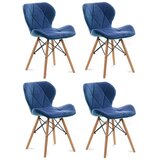  SET 4x trpezarijske stolice TRIGO 74x48 cm tamnoplava/bukva | Eponuda.com