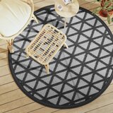 Vanjski tepih ARAKIL crni Ø 160 cm PP | shoptok.hr