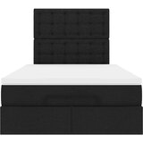 vidaXL Otomanski okvir kreveta s madracem crni 120x200cm od tkanine | shoptok.hr