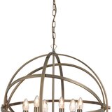 XXXL Searchlight 2476-6AB - Luster na lancu ORBIT 6xE14/60W/230V mesing | Eponuda.com