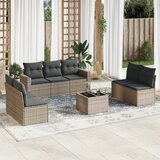  8-dijelni set vrtnih sofa od poliratana s jastucima sivi | shoptok.hr