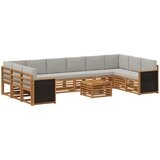 vidaXL Zunanja garnitura za sedenje 8 pcs Naravna in svetlo siva, (5000279892) | Shoptok.si