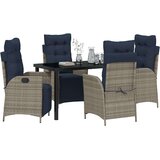  Vrtni set za objed s jastukom 5 pcs Siva i crna Ratan | shoptok.hr
