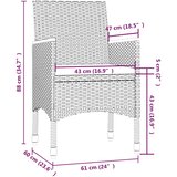  7-dijelni vrtni blagovaonski set od poliratana s jastucima sivi Siva Dužina stola 190 cm | shoptok.hr