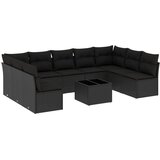 vidaXL 10-dijelni set vrtnih sofa s jastucima crni od poliratana | shoptok.hr