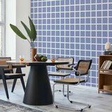  Tapeta - Lines and Symmetry - Expressive White Grid on a Blue Background 50x1000 Vodootporna | shoptok.hr