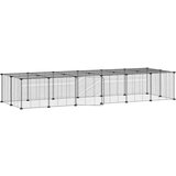  Ograda za hišne ljubljenčke z 28 paneli črna 35x35 cm jeklo, (20802317) | Shoptok.si