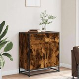 vidaXL Komoda dimljeni hrast 68x35x76 cm inženirski les in kovina | Shoptok.si
