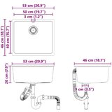  Lavabo - Umivaonik Bijelo 530 x 460 mm 80% kvarc i 20% smola | shoptok.hr