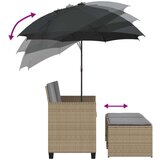 vidaXL Vrtni dvosjed sa suncobranom i tabureima bež od poliratana | shoptok.hr