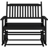 vidaXL Klupa za ljuljanje crna 118 x 70 x 104,5 cm masivno drvo topola | shoptok.hr