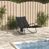 Maison Chic Ležalnik - Sončna ležalnik iz jekla in tekstila črn, (22042714) | Shoptok.si