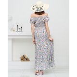Resti Long summer green dress for women with purple flowers - Clothing | shoptok.hr