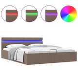 Maison Chic Dvižni Posteljni okvir - Dvoposteljna postelja - Zakonska postelja LED taupe blago 160x200 cm, (21693649) Cene