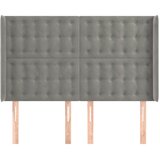  Uzglavlje s ušima svjetlosivo 147x16x118/128 cm baršunasto | Eponuda.ba